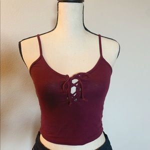 Maroon Crop Top